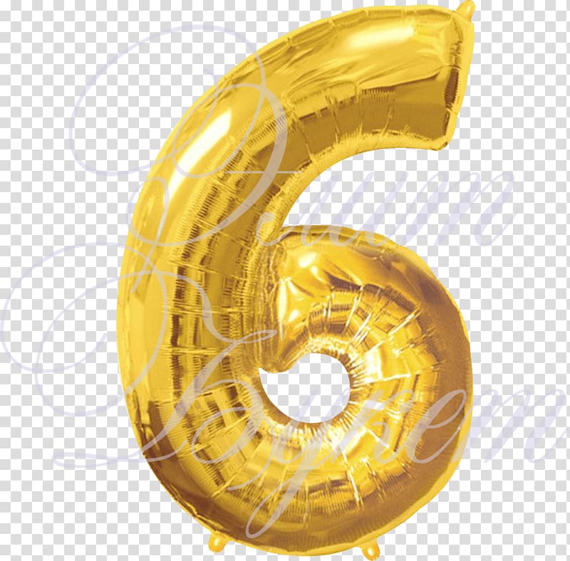 Number Toy balloon Numerical digit Gold, balloon transparent background PNG clipart