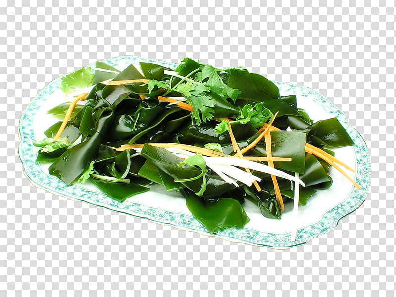 Spinach salad Saccharina japonica Vegetarian cuisine Food, Ginger sea buckle transparent background PNG clipart