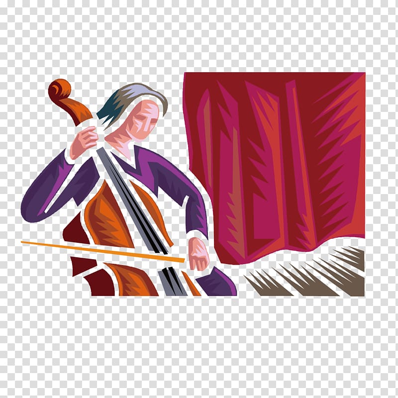 Cello Violin Graphic design Illustration, Pull the violin prints transparent background PNG clipart