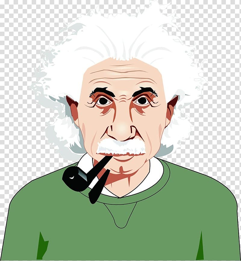Albert Einstein Memorial Scientist Physics Theory of relativity, Cartoon smoking man transparent background PNG clipart