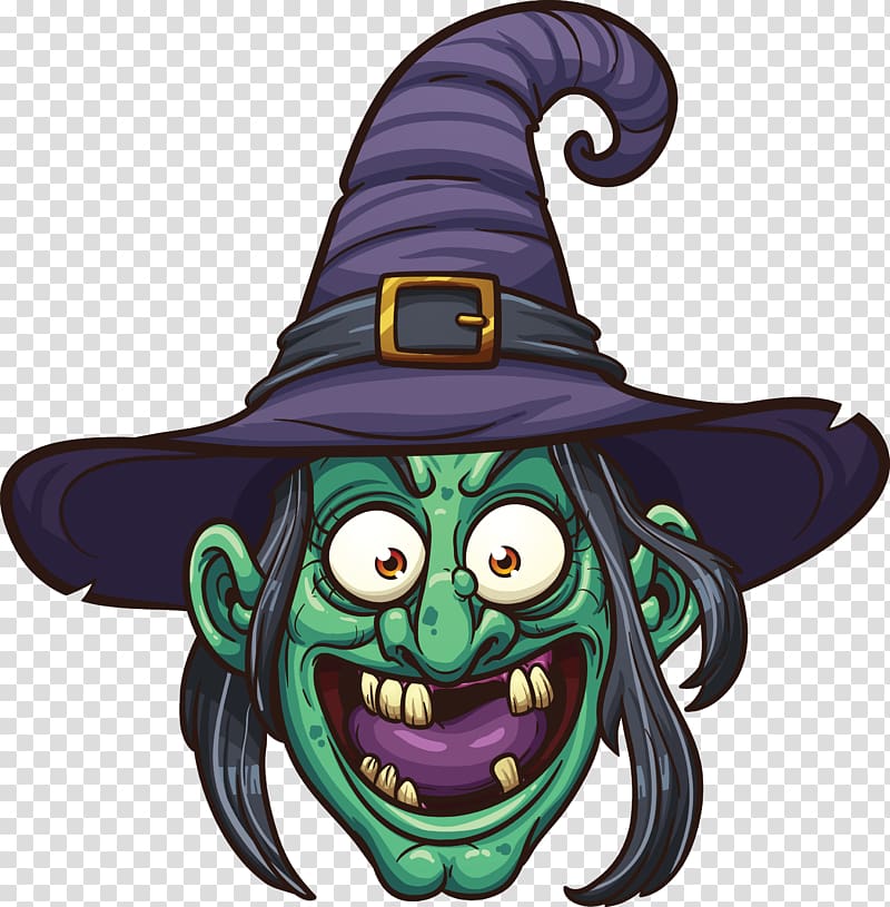 Witchcraft Cartoon Drawing Illustration, Witch Face Pic transparent background PNG clipart