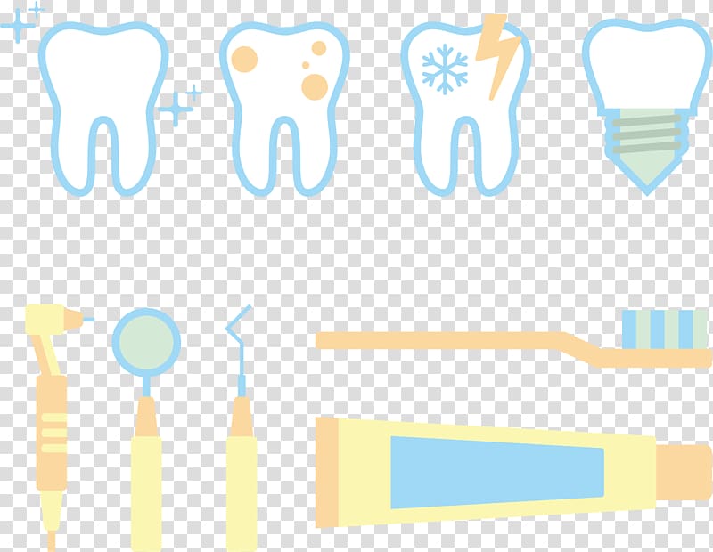 teeth cleaning kit , Text Illustration, Oral examination tool transparent background PNG clipart