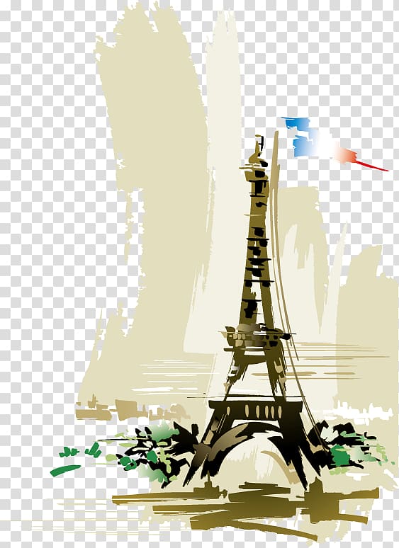 Eiffel Tower Watercolor painting Art, Abstract Eiffel Tower transparent background PNG clipart