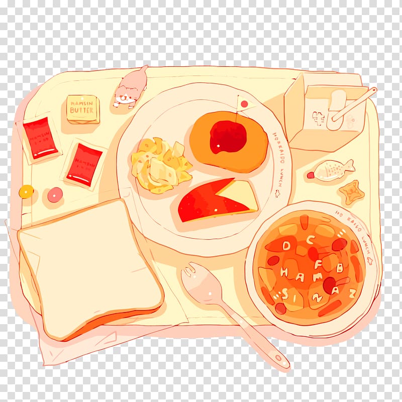 Pixiv Bento Food Meal Illustration, breakfast transparent background PNG clipart
