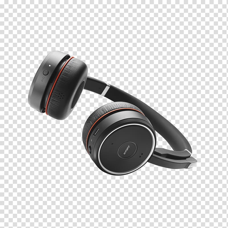 Jabra Evolve 75 UC Stereo Headphones Active noise control Jabra Evolve 65 Stereo, headphones transparent background PNG clipart