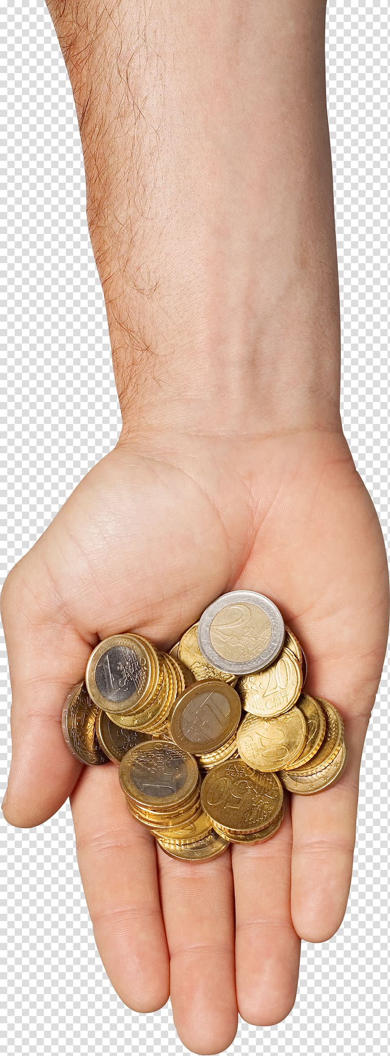 Money Coin, Money in hand transparent background PNG clipart