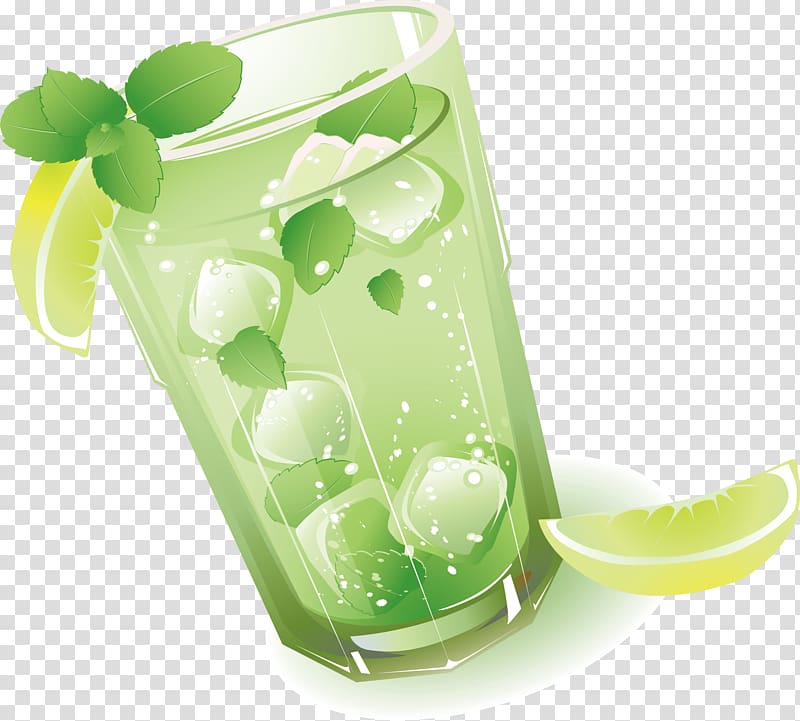 Green tea Limeade , Exquisite hand-painted patterns of green tea transparent background PNG clipart