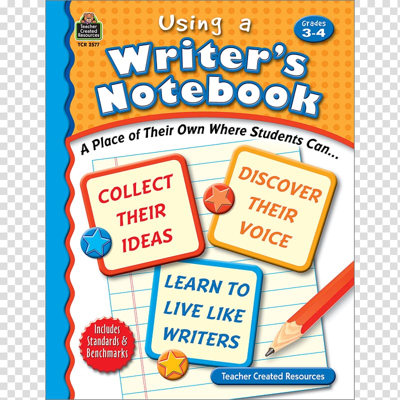 Using a Writer\'s Notebook: A Place of Their Own Where Students Can... Using a Writer\'s Notebook, Grades 3-4 Product Font Cuisine, Writing Notebook Rubric transparent background PNG clipart