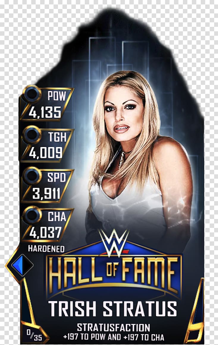 Trish Stratus WWE SuperCard WrestleMania 33 WWE SmackDown WWE Hall of Fame, Trish Stratus transparent background PNG clipart