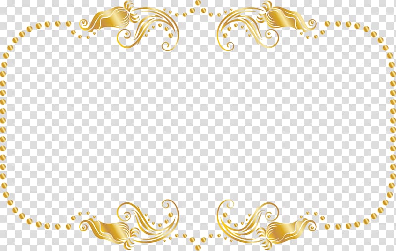 golden flower rattan border transparent background PNG clipart