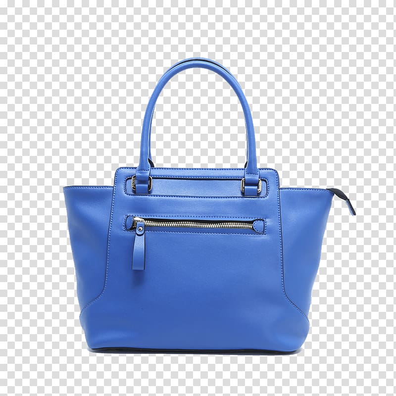 Tote bag Leather Cobalt blue Brand, Marin Nuaolandi blue zipper transparent background PNG clipart