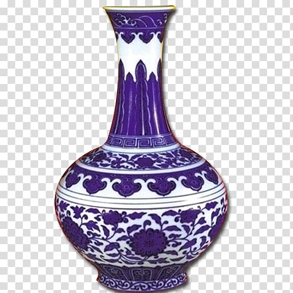 Jingdezhen Qing dynasty Vase Blue and white pottery Porcelain, Exquisite vase,Blue and white transparent background PNG clipart
