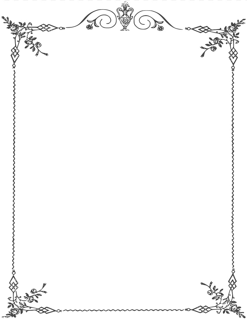 white floral frame illustration, Borders and Frames Black and white , Elegant Page Borders transparent background PNG clipart