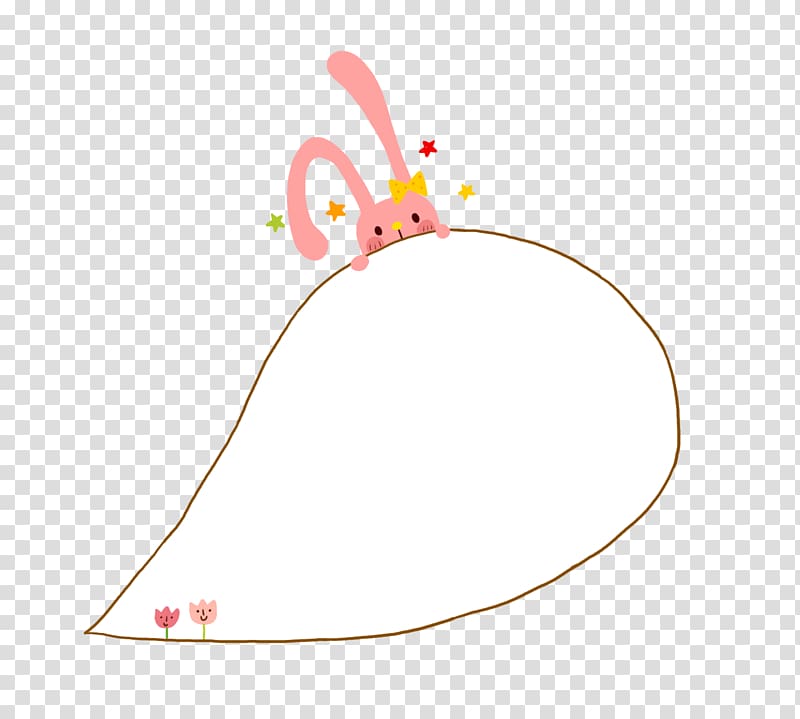 white speech bubble, Cartoon Speech balloon , Little Rabbit Border transparent background PNG clipart