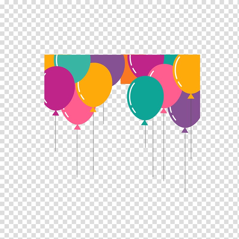 assorted-color balloons illustration, 2 Year Happy Birthday transparent background PNG clipart