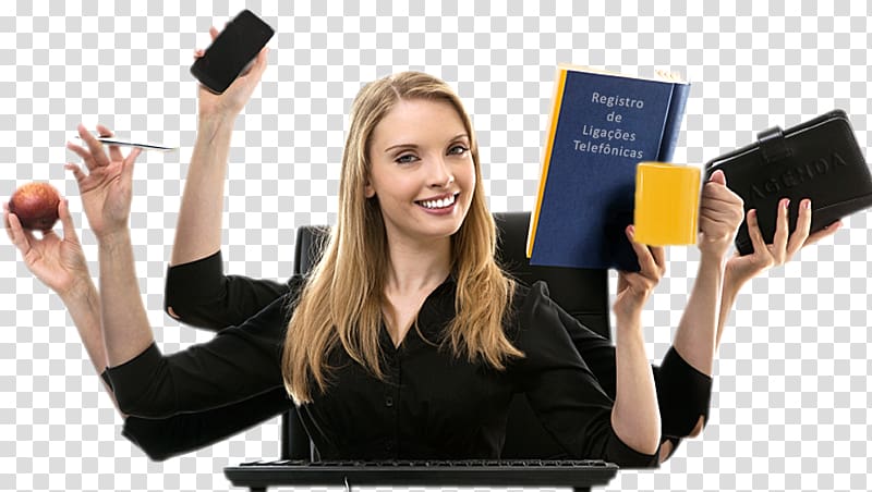 Businessperson Woman Desk Time management, woman transparent background PNG clipart