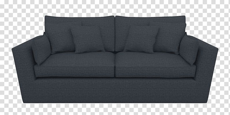 Sofa bed Loveseat Product design Couch, Denim fabric transparent background PNG clipart