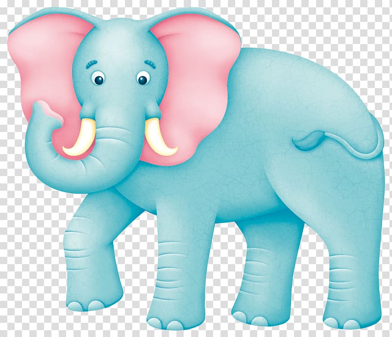 African elephant Indian elephant, Cartoon Blue Elephant transparent background PNG clipart