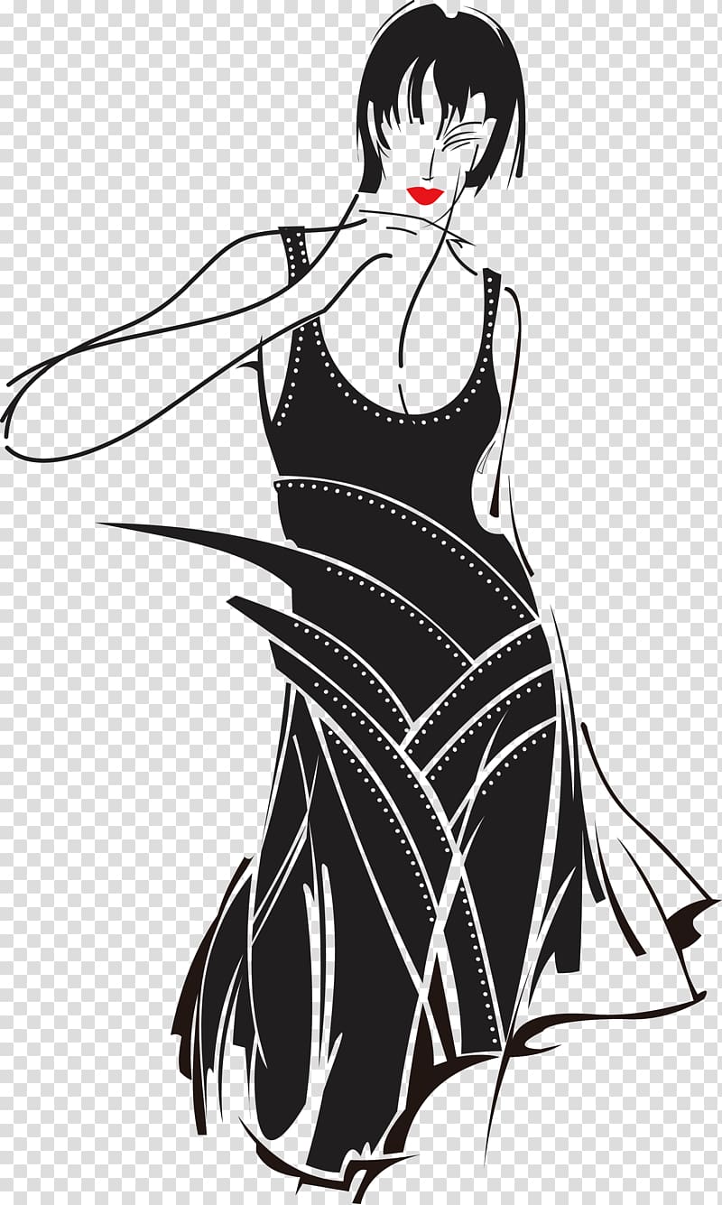 Fashion illustration Sketch, Model beauty transparent background PNG clipart