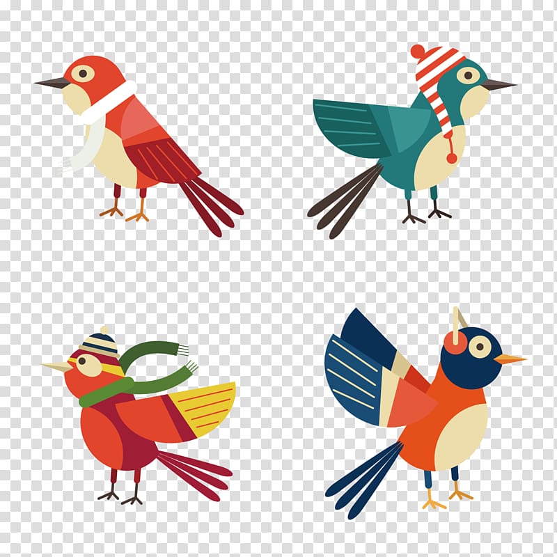 Bird Euclidean Winter, Cute bird Winter Dress Up transparent background PNG clipart