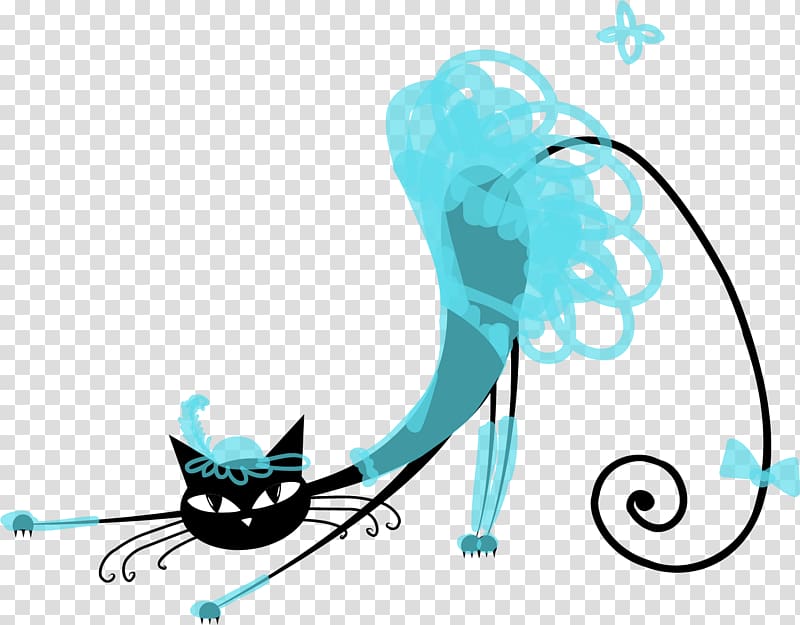 Black cat Kitten Illustration, Creative black cat transparent background PNG clipart