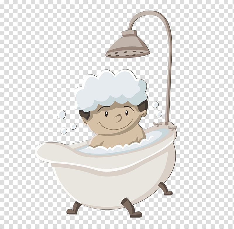 Bathing Cartoon Shower gel, Cute little boy baby shower transparent background PNG clipart