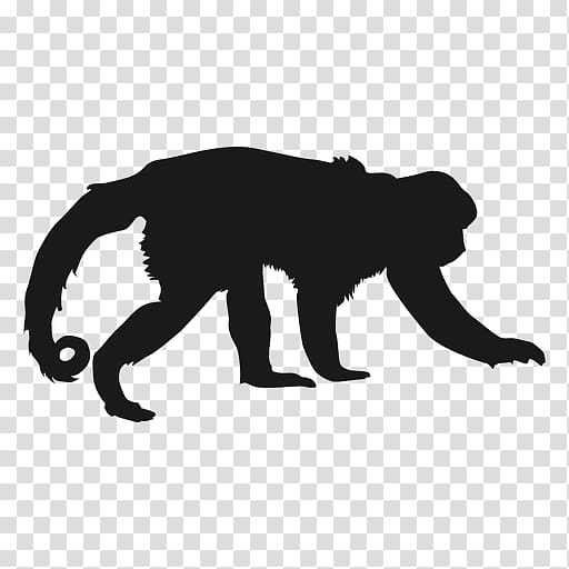 Gorilla Silhouette , black monkey transparent background PNG clipart