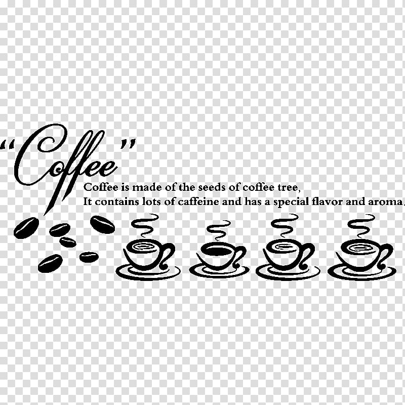 Cafe Coffee cup Wall decal Cappuccino, Coffee transparent background PNG clipart