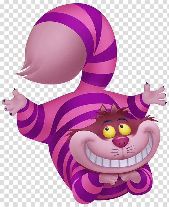Alice\'s Adventures in Wonderland Cheshire Cat The Mad Hatter , Purple Cat transparent background PNG clipart
