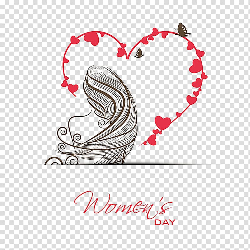International Womens Day March 8 Valentines Day Greeting card Illustration, Women\'s Day transparent background PNG clipart