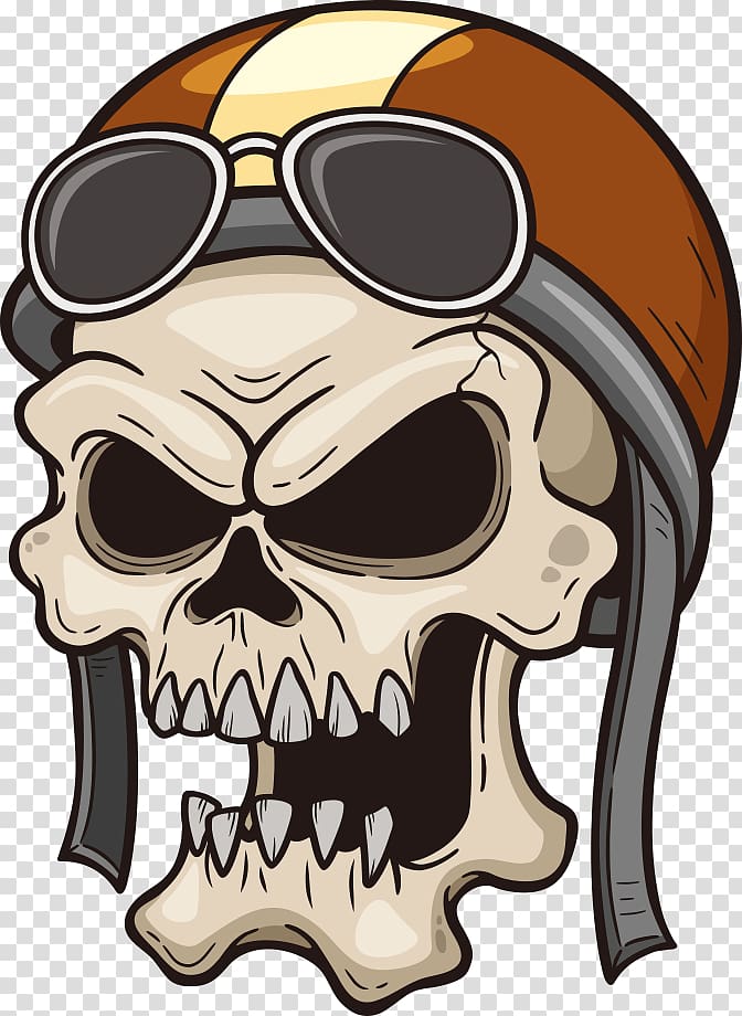 skull rider illustration, Illustration, Pilot Skull transparent background PNG clipart