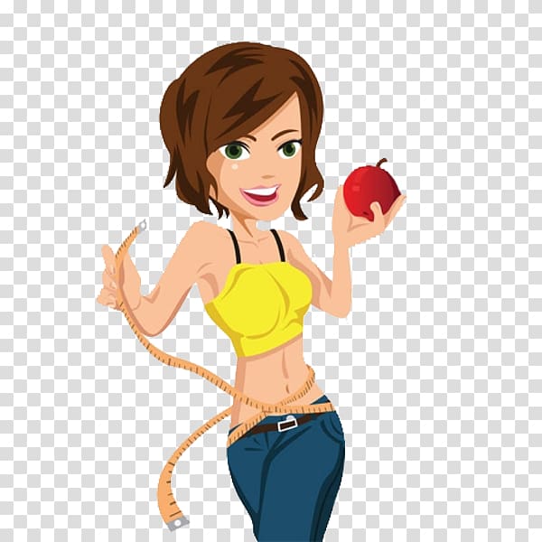 Cartoon , Take the apple of the woman transparent background PNG clipart