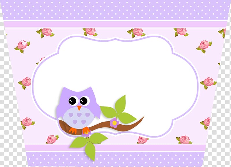 Little Owl Party Paper Printing Convite, baby shower cards collection frame transparent background PNG clipart