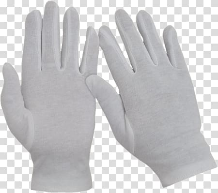 pair of white hand gloves, White Industrial Gloves transparent background PNG clipart