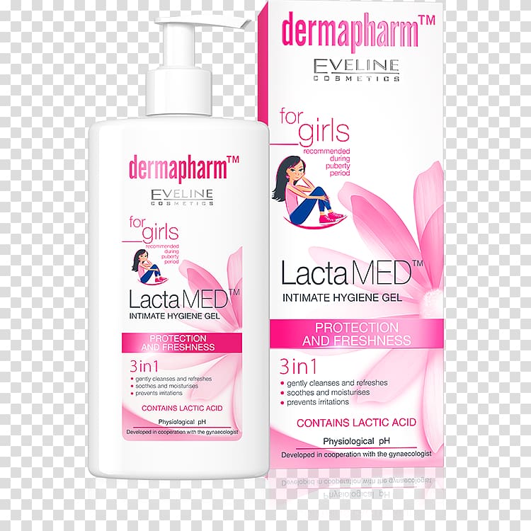 Cosmetics Eveline LactaMED Intimate hygiene gel protection and freshness FOR GIRLS recommended during puberty 250ml 5907609397621 Lotion Higiena intymna, intimate hygiene transparent background PNG clipart