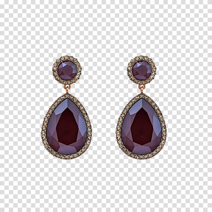 Earring Amethyst Jewellery Gold, light silk transparent background PNG clipart