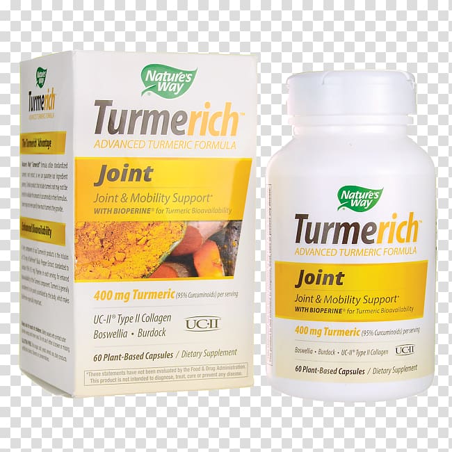 Dietary supplement Nature\'s Way Turmerich Joint Indian frankincense Capsule, turmeric honey transparent background PNG clipart