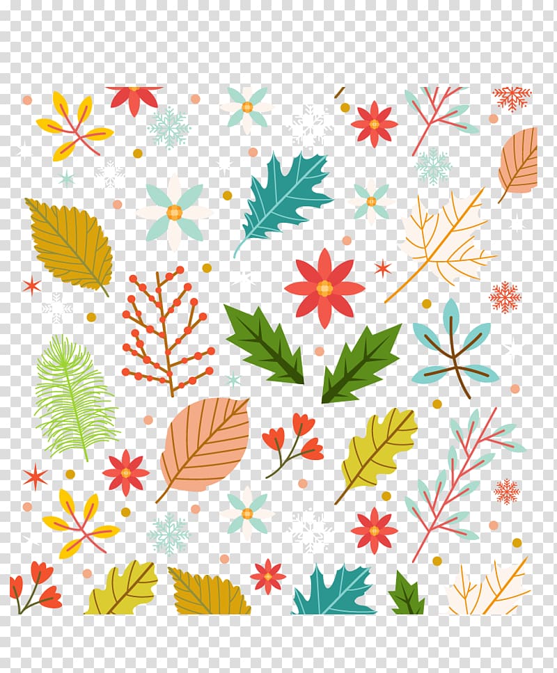 Winter Flower Leaf, Winter flowers and leaves transparent background PNG clipart