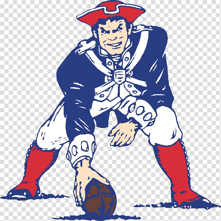 man playing football illustration, New England Patriots Vintage Logo transparent background PNG clipart