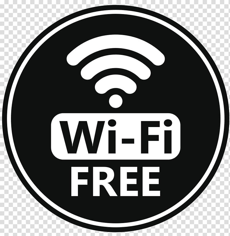 black and white Wi-Fi Free sign illustration, Hotspot Wi-Fi , free wifi transparent background PNG clipart