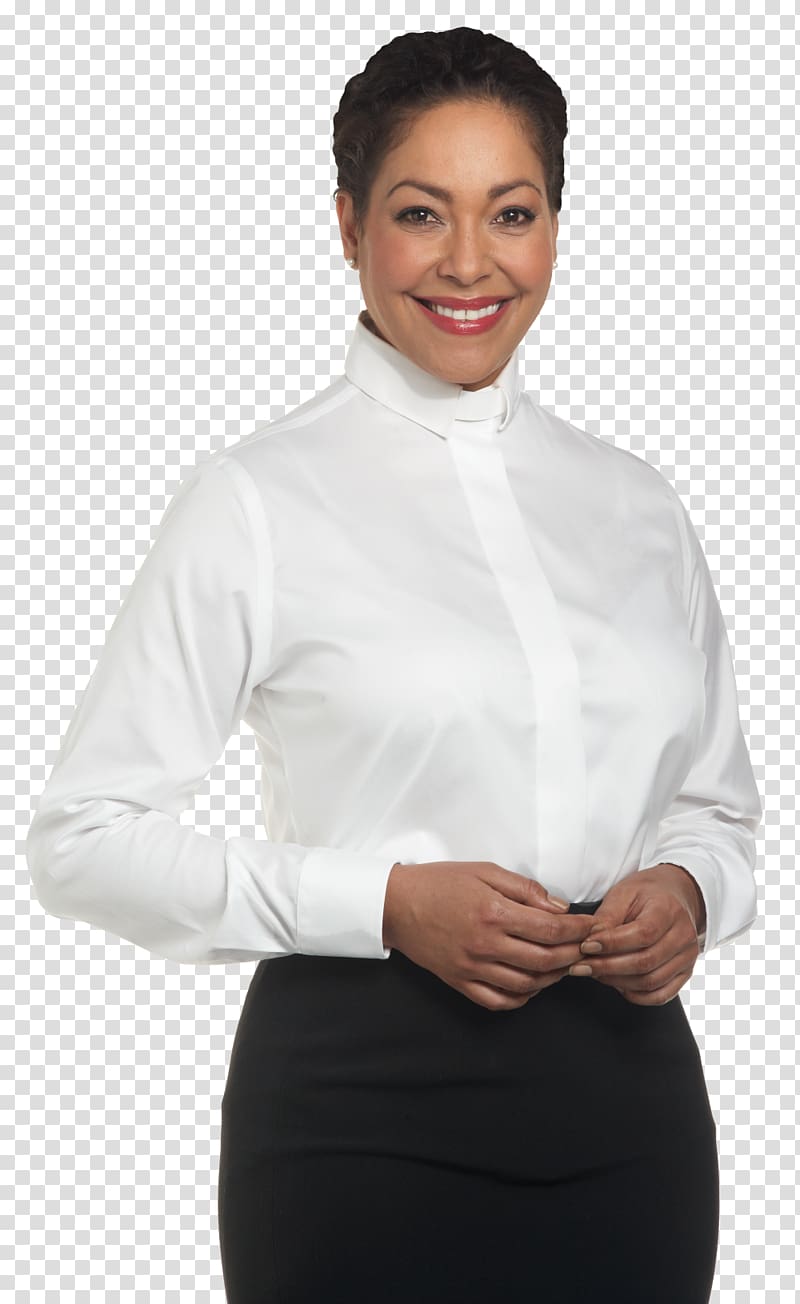 Robe Sleeve Blouse T-shirt, white-collar women transparent background PNG clipart