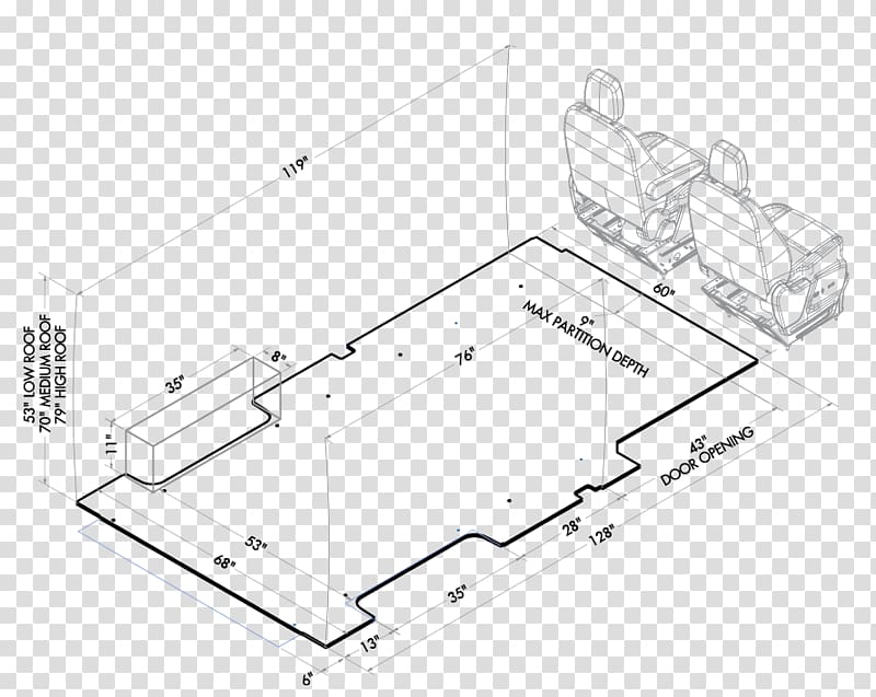 Ford Transit Connect Van Mercedes-Benz Sprinter Car, roof plan transparent background PNG clipart