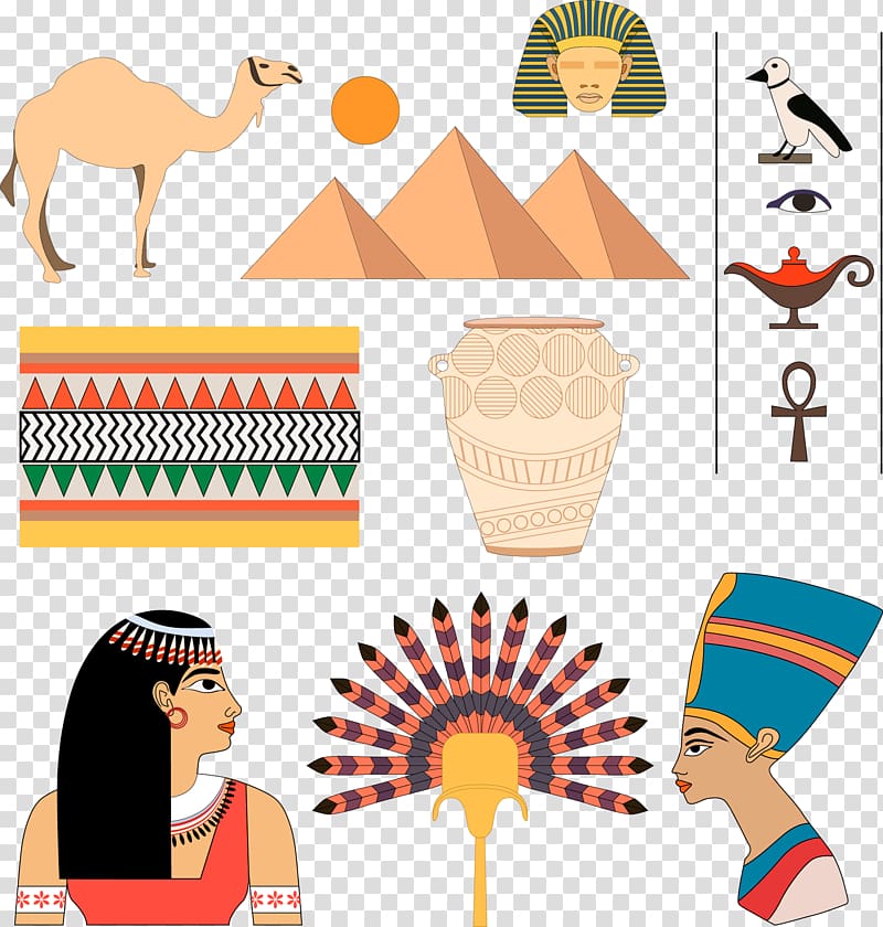 Great Sphinx of Giza Egyptian pyramids Ancient Egypt Illustration, hand painted Egyptian elements transparent background PNG clipart