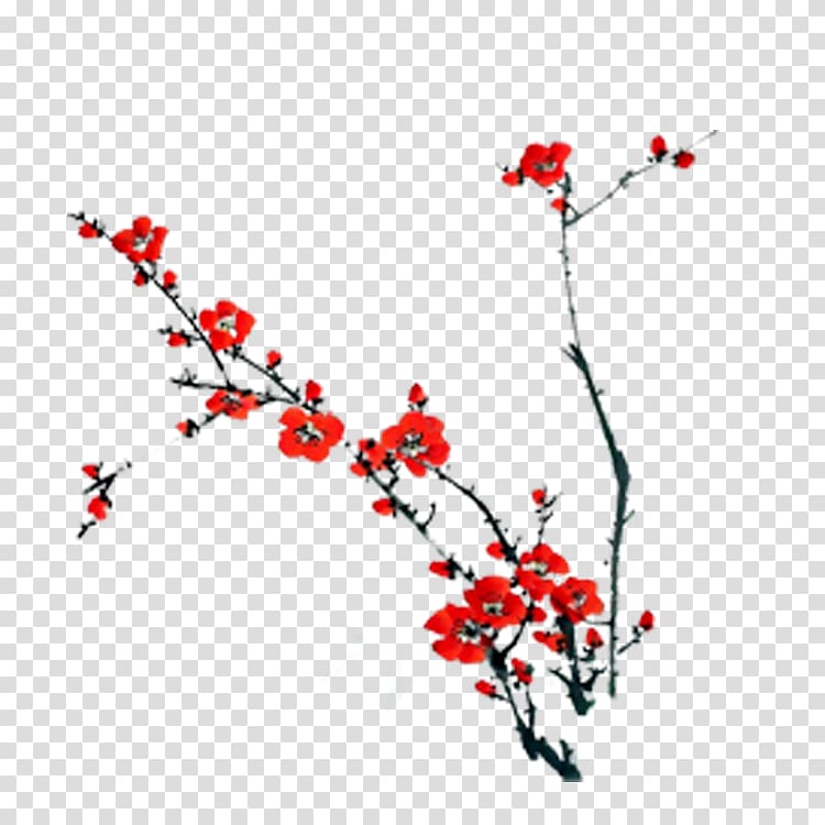 Red and White Plum Blossoms, others transparent background PNG clipart
