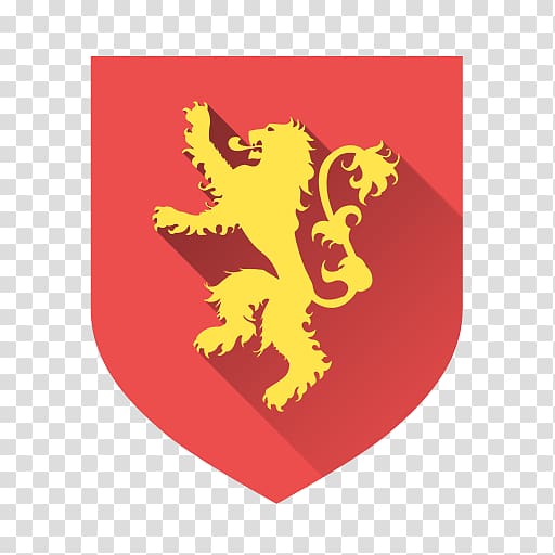 yellow and red lion icon, computer yellow font, Lannister transparent background PNG clipart