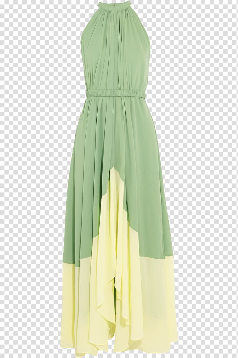Maxi dress Gown Sleeve Halterneck, Small fresh green dress transparent background PNG clipart