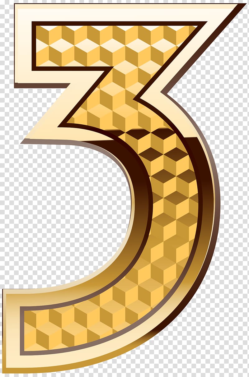 gold 3 , Aaron Doral Number Four , Gold Number Three transparent background PNG clipart