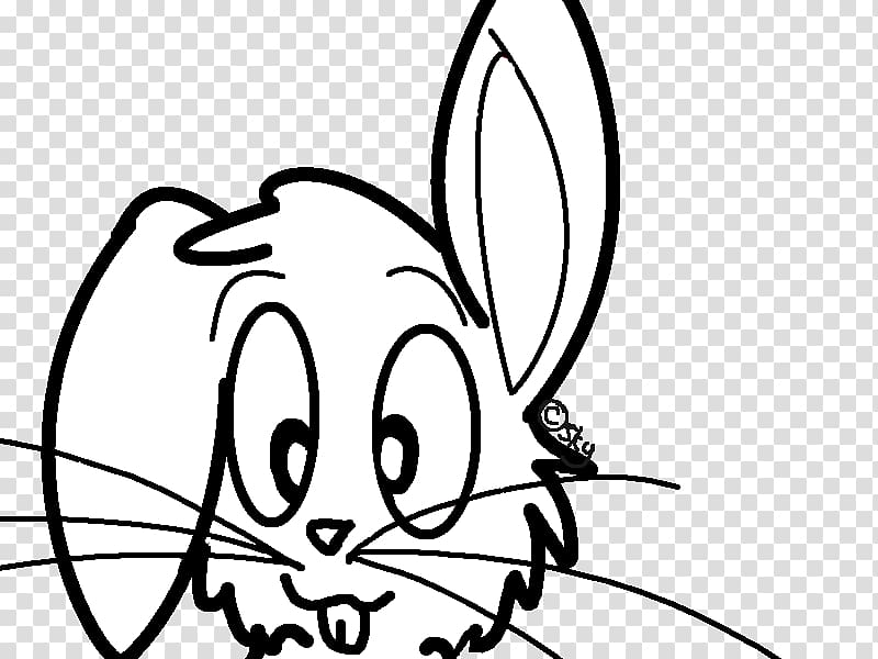 Cat Line art Coloring book , Rabbit Line Art transparent background PNG clipart