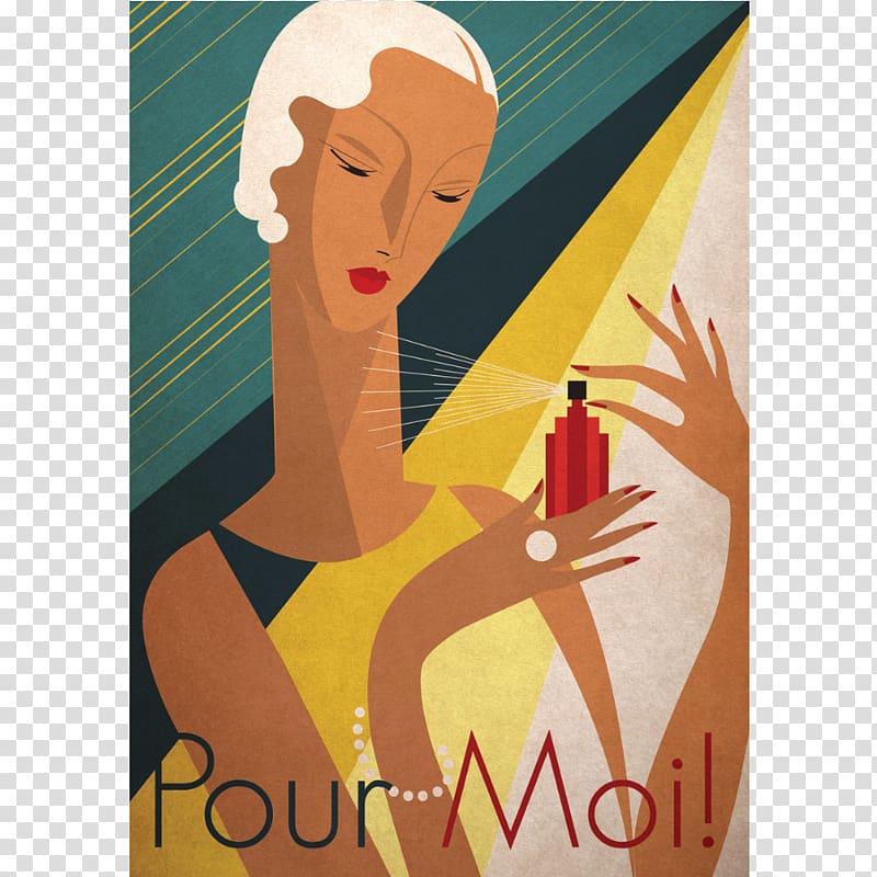 Perfume Poster Art Deco Fashion, art deco transparent background PNG clipart