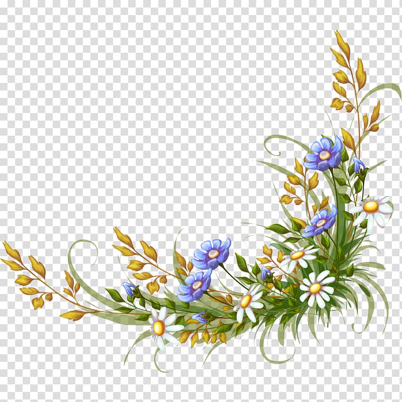 blue and white flowers illustration, Adobe Illustrator , Beautiful flower flower rattan frame material transparent background PNG clipart